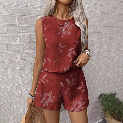 Ensemble Femme – Débardeur et Short Taille Haute – Coupe Décontractée – Tissu Respirant