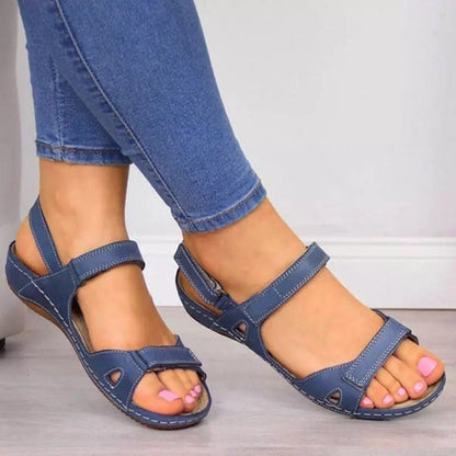 Sandales compensées femme – Bride réglable – Bout ouvert – Confort décontracté