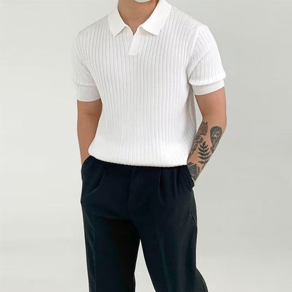 Polo homme – Coupe standard – Maille côtelée – Manches courtes confort respirant