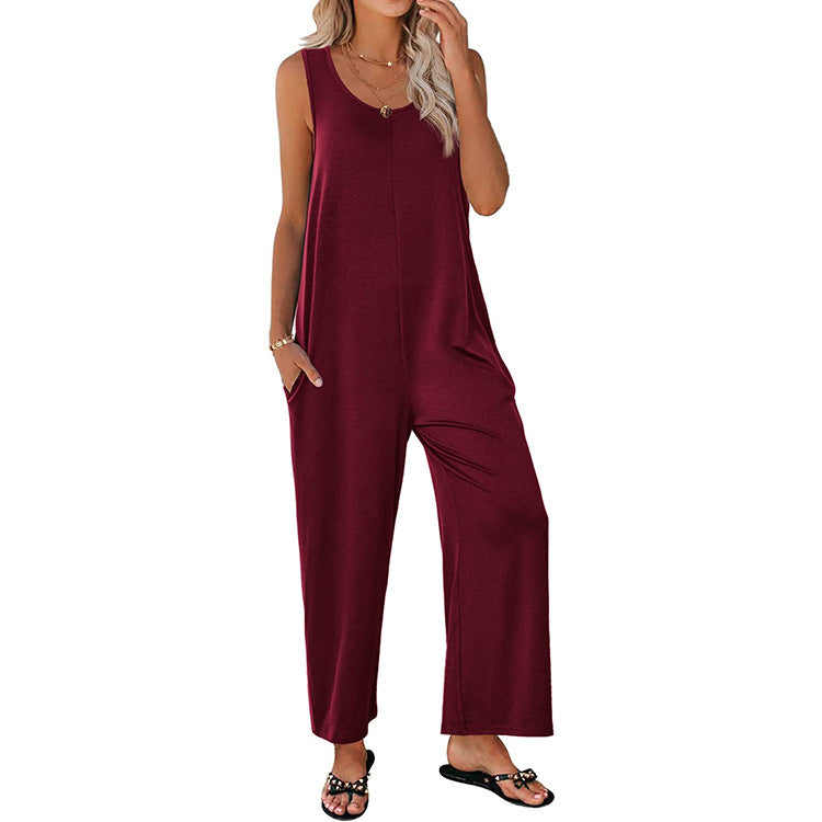 Combinaison femme – Coupe ample – Jambe large – Sans manches