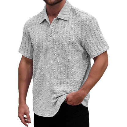 Men's polo – Straight cut – Textured knit – Breathable comfortable fabric