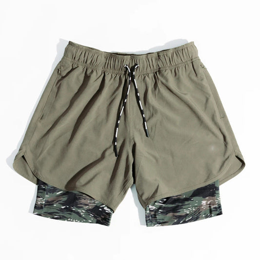 Short de sport homme – Coupe ample – Doublure compressive – Poches latérales