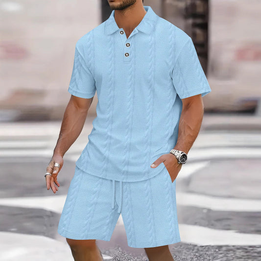 Ensemble homme chemise et bermuda – Coupe décontractée – Taille réglable