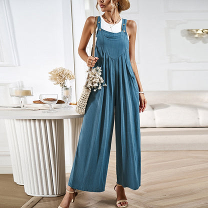 Salopette femme – Coupe décontractée – Jambes larges – Tissu respirant – Style décontracté