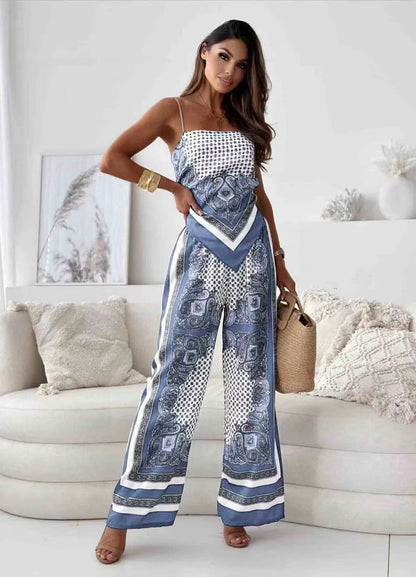 Ensemble deux pièces femme – Coupe fluide – Bretelles fines – Tissu luxe respirant