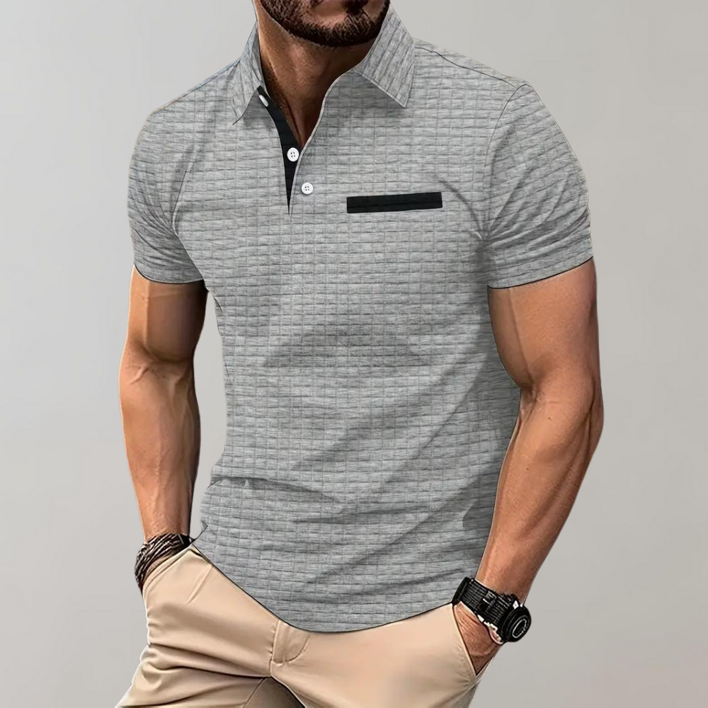 Polo homme – Coupe slim – Maille douce – Finition contrastée
