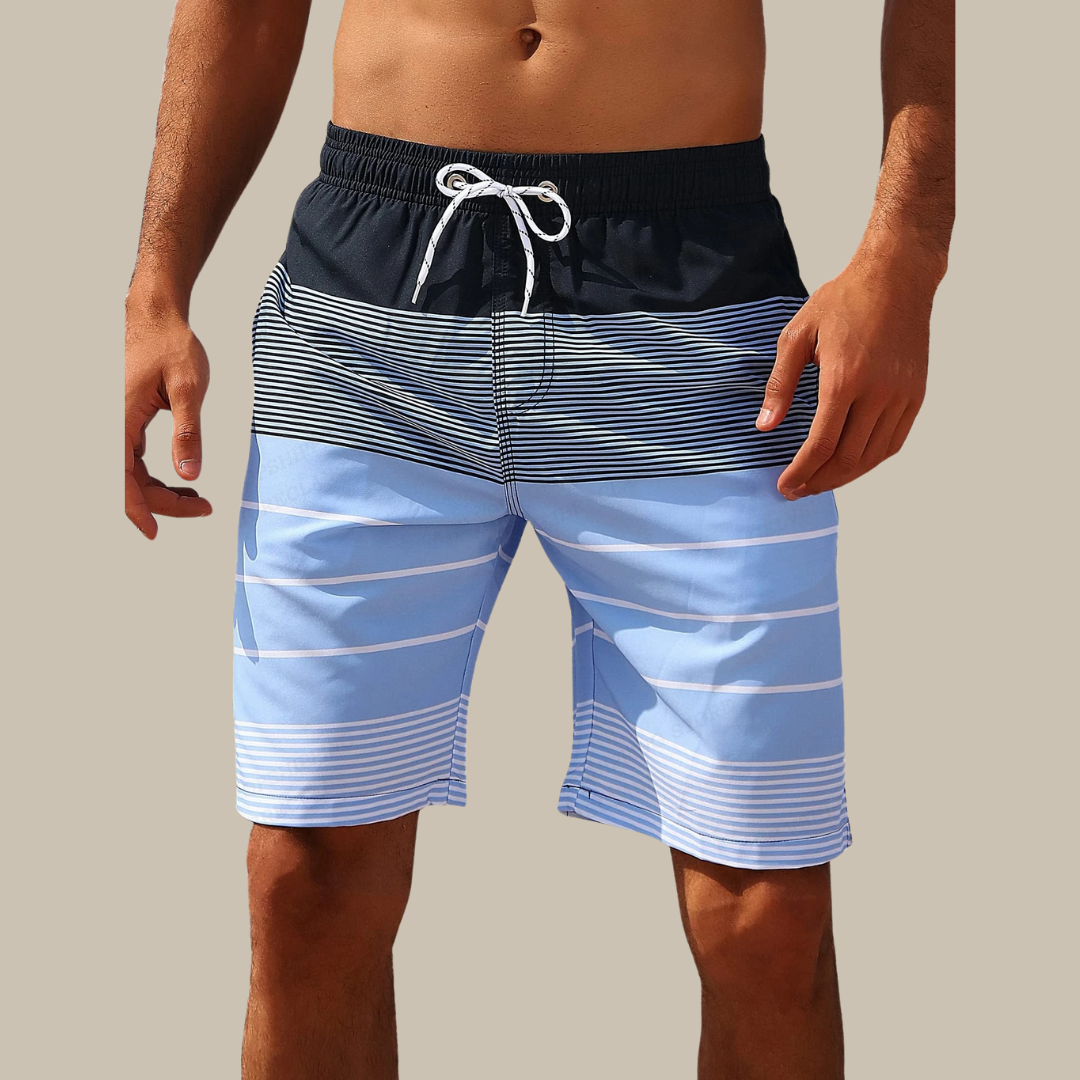 Maillot de bain homme – Séchage rapide – Tissu stretch – Taille élastique – Longueur genou