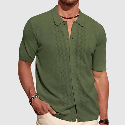 Men's shirt – Lightweight knit – Relaxed fit – Short sleeves – Buttoned