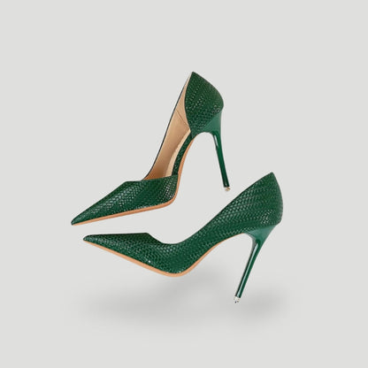 Escarpins femme – Talon aiguille – Bout pointu – Finition texturée luxe – Coupe élégante