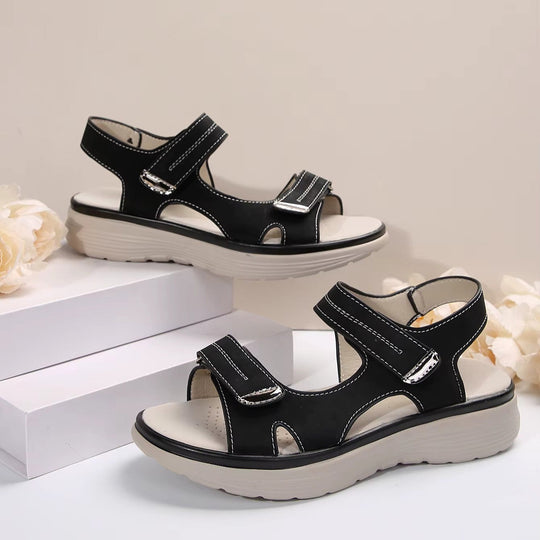 Sandales femme – Bout ouvert – Semelle plate – Brides réglables – Confort quotidien