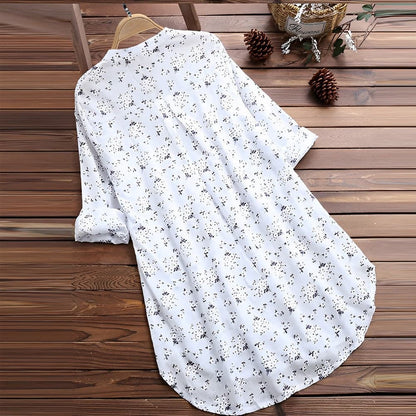 Blouse femme – Coupe décontractée – Tissu respirant doux – Col V – Manches longues