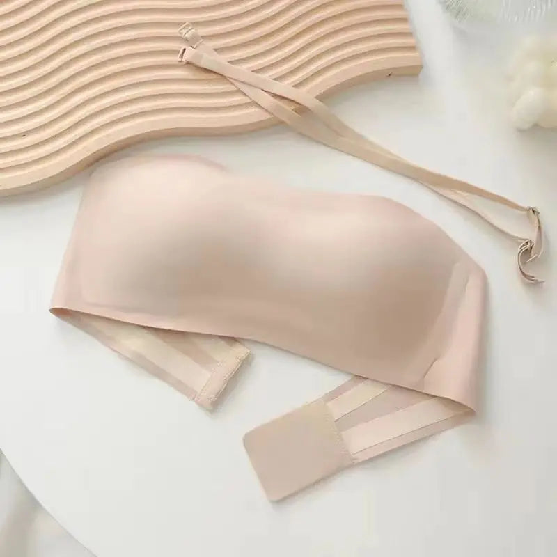Top bandeau femme – Coupe moulante – Sans armatures – Maintien push-up – Antidérapant