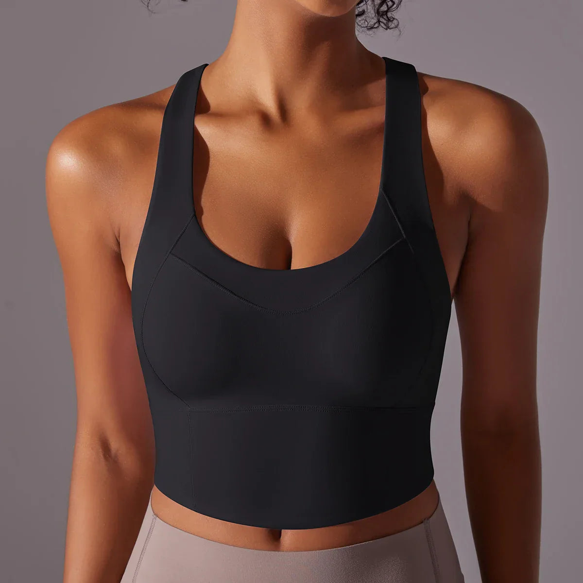 Brassière de sport femme – Ajustée – Dos nageur – Tissu extensible respirant