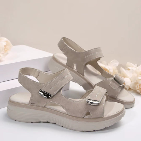 Sandales femme – Bout ouvert – Semelle plate – Brides réglables – Confort quotidien