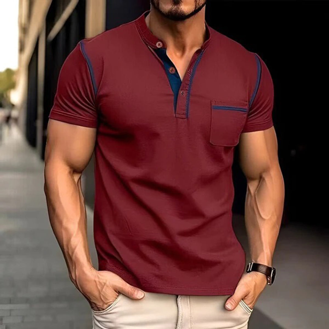 Men's Polo – Slim Fit – Breathable Fabric – Short Sleeves – Chest Pocket