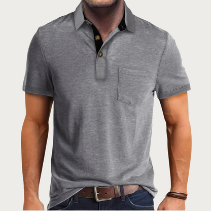 Polo homme – Maille douce – Coupe droite – Manches courtes – Poche poitrine
