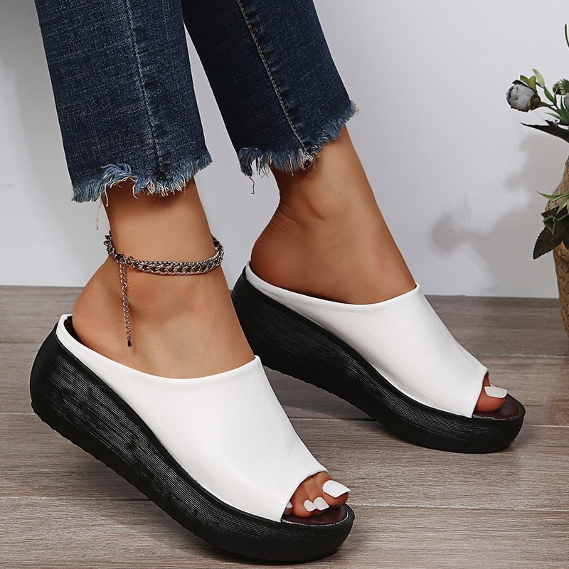 Sandales femme – Design minimaliste – Bout ouvert – Semelle confortable rembourrée