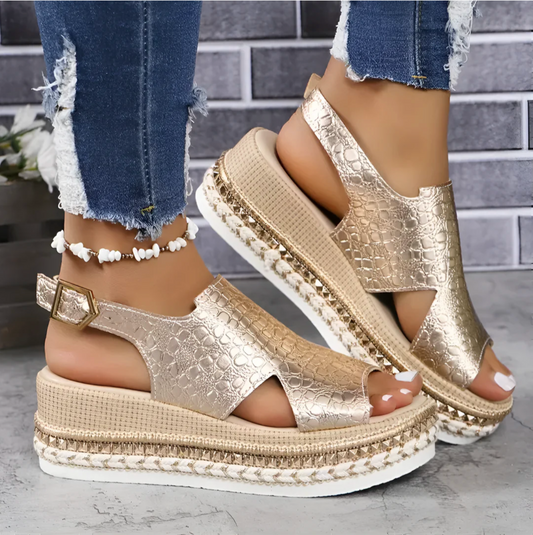 Sandales orthopédiques femme – Bout ouvert – Bride réglable – Semelle plateforme