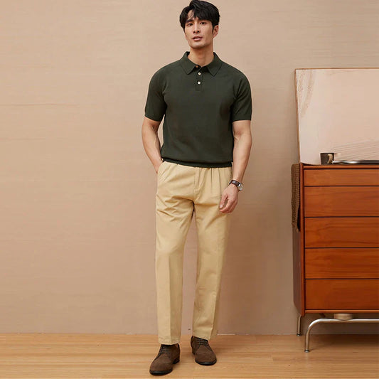 Polo homme – Coupe ajustée – Maille douce – Manches courtes – Style décontracté