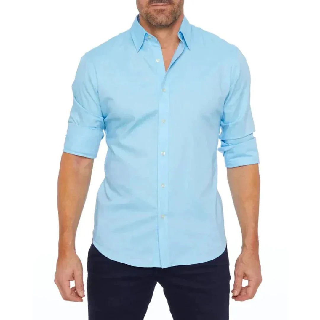 Chemise homme – Coupe slim – Tissu respirant – Boutonnage classique – Manches longues