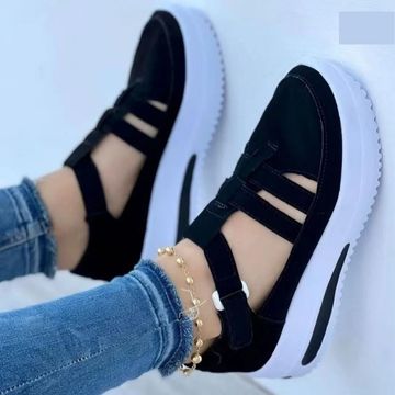 Sandales femme ouvertes – Semelle plateforme – Bride réglable – Design à lanières