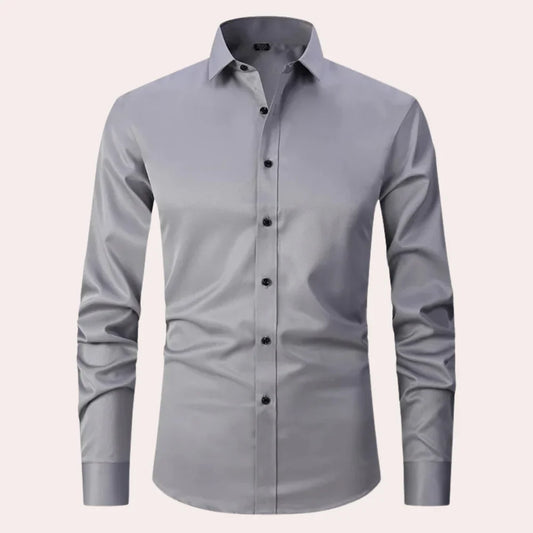 Chemise homme – Coupe slim – Tissu extensible – Col classique – Manches longues