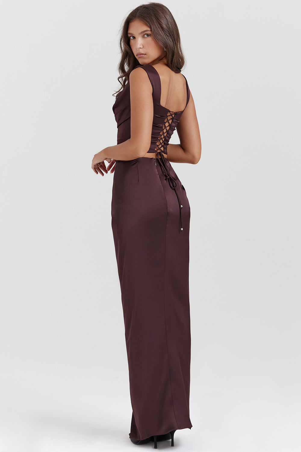 Ensemble Femme Corset et Jupe Longue – Tissu Luxe – Fente Haute – Coupe Évasée