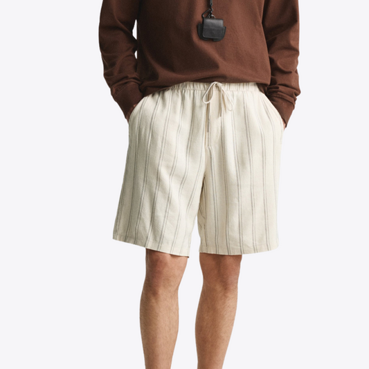 Short décontracté homme – Coupe relax – Longueur au genou – Taille élastique à cordon