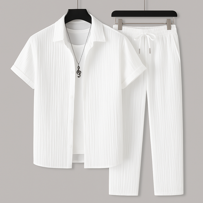 Ensemble Deux Pièces Homme – Coupe Décontractée – Tissu Respirant – Style Casual
