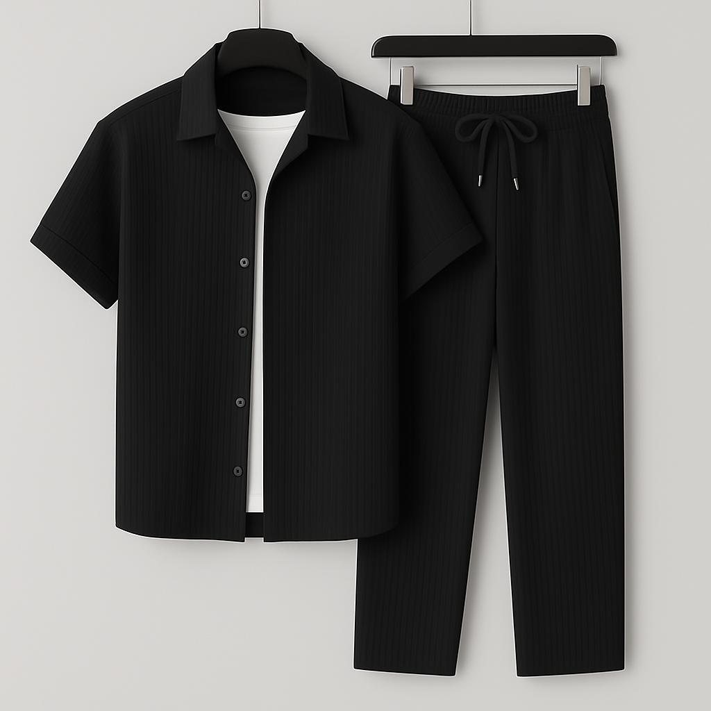 Ensemble Deux Pièces Homme – Coupe Décontractée – Tissu Respirant – Style Casual