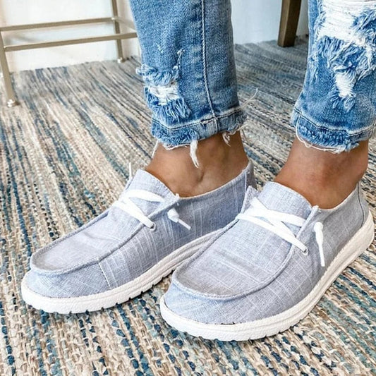 Chaussures femme à lacets – Tissu respirant – Semelle épaisse antidérapante – Style décontracté