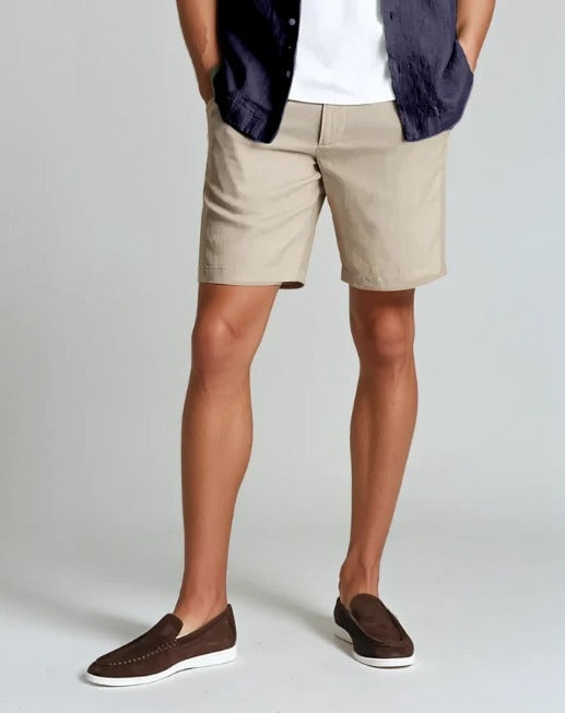 Short pour homme – Coupe slim – Fibres naturelles – Tissu léger respirant