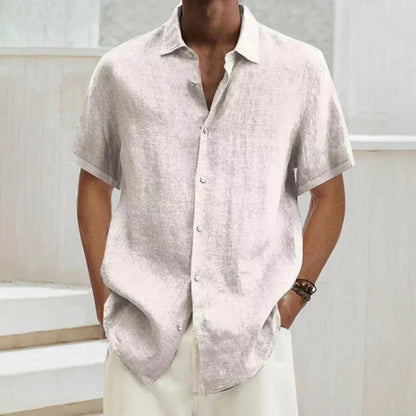 Chemise homme – Coupe décontractée – Manches courtes – Tissu respirant – Style casual