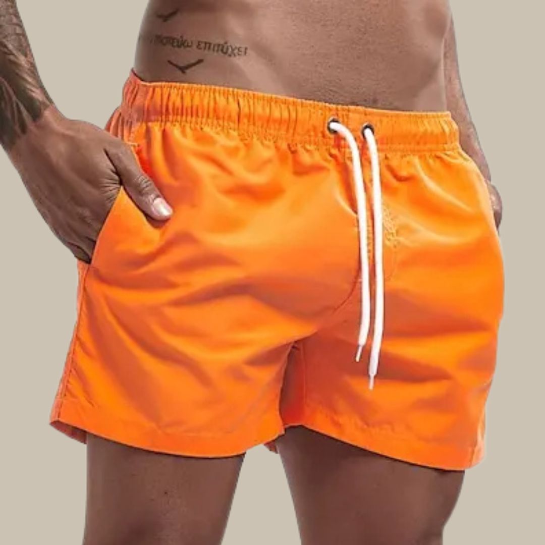 Short de bain homme – Coupe décontractée – Tissu respirant séchage rapide – Taille ajustable