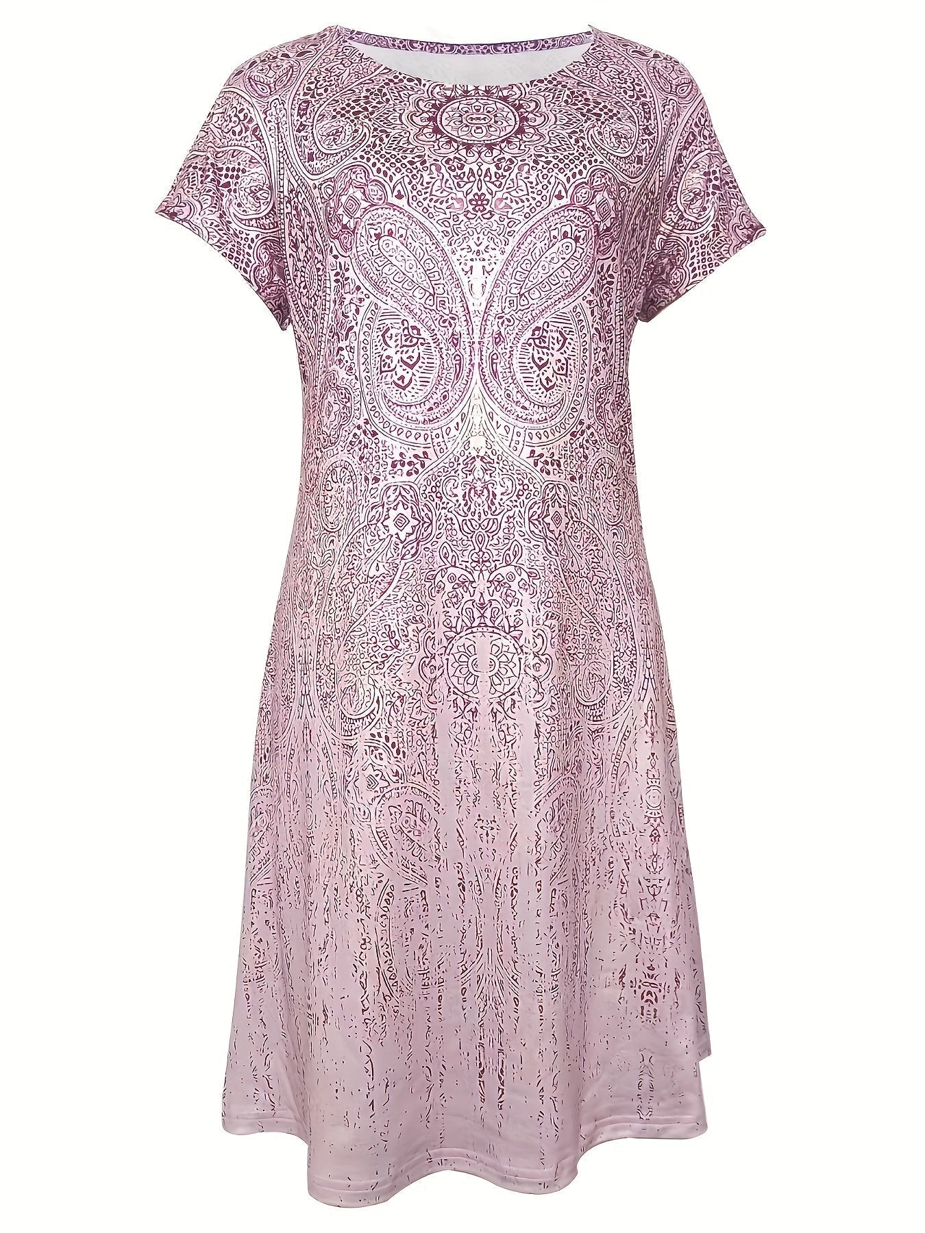 Robe mini femme – Coupe décontractée – Motif cachemire – Tissu respirant doux