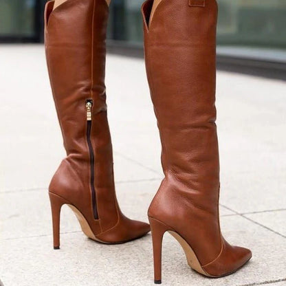 Femme Bottes Mi-Hautes - Suède Velouté - Silhouette Élégante - Zip Latéral - Multi-Occasion