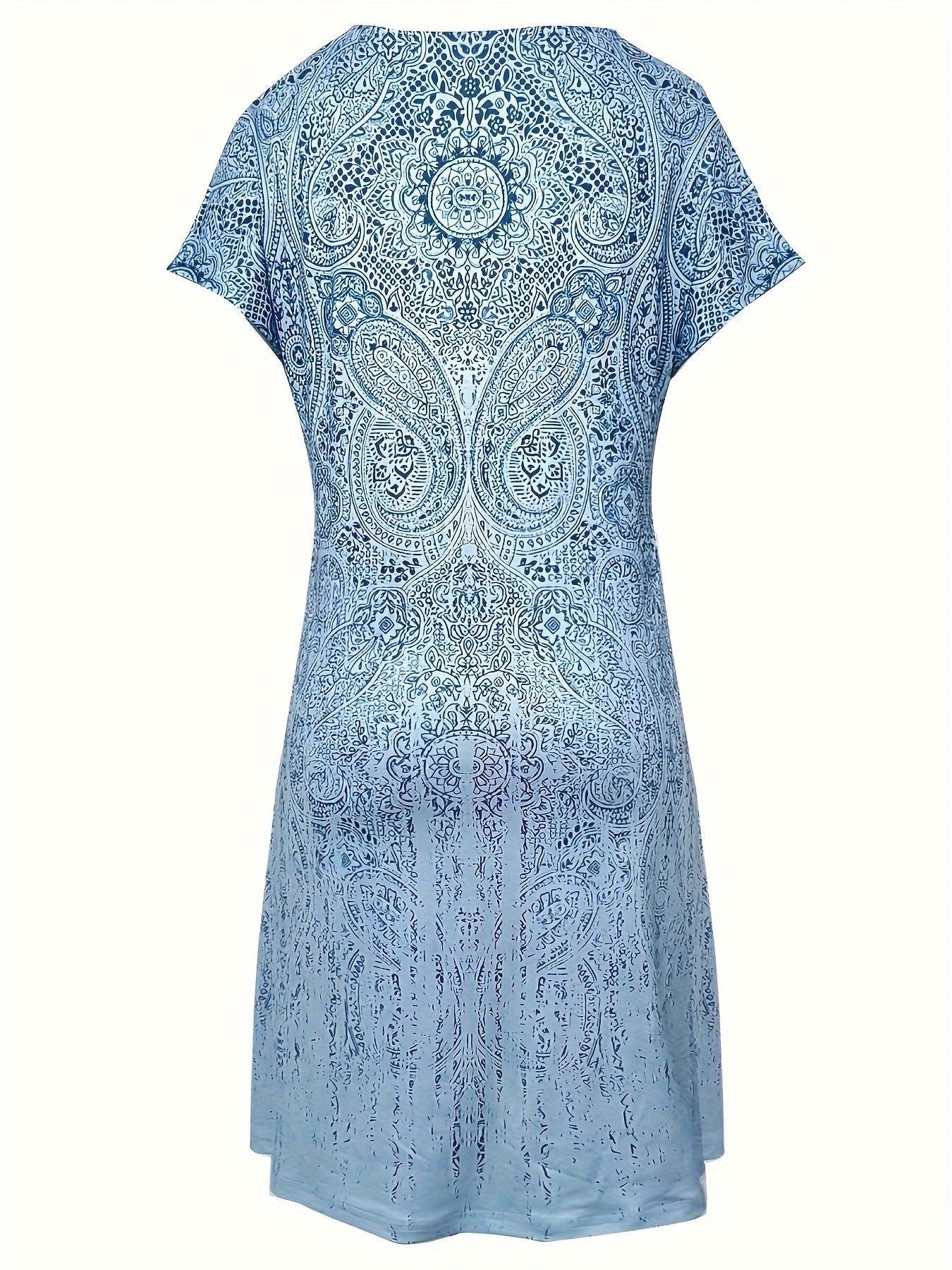 Robe mini femme – Coupe décontractée – Motif cachemire – Tissu respirant doux