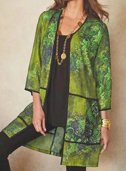 Blouse tunique femme – Coupe fluide – Tissu léger respirant – Manches 3/4 – Motifs imprimés
