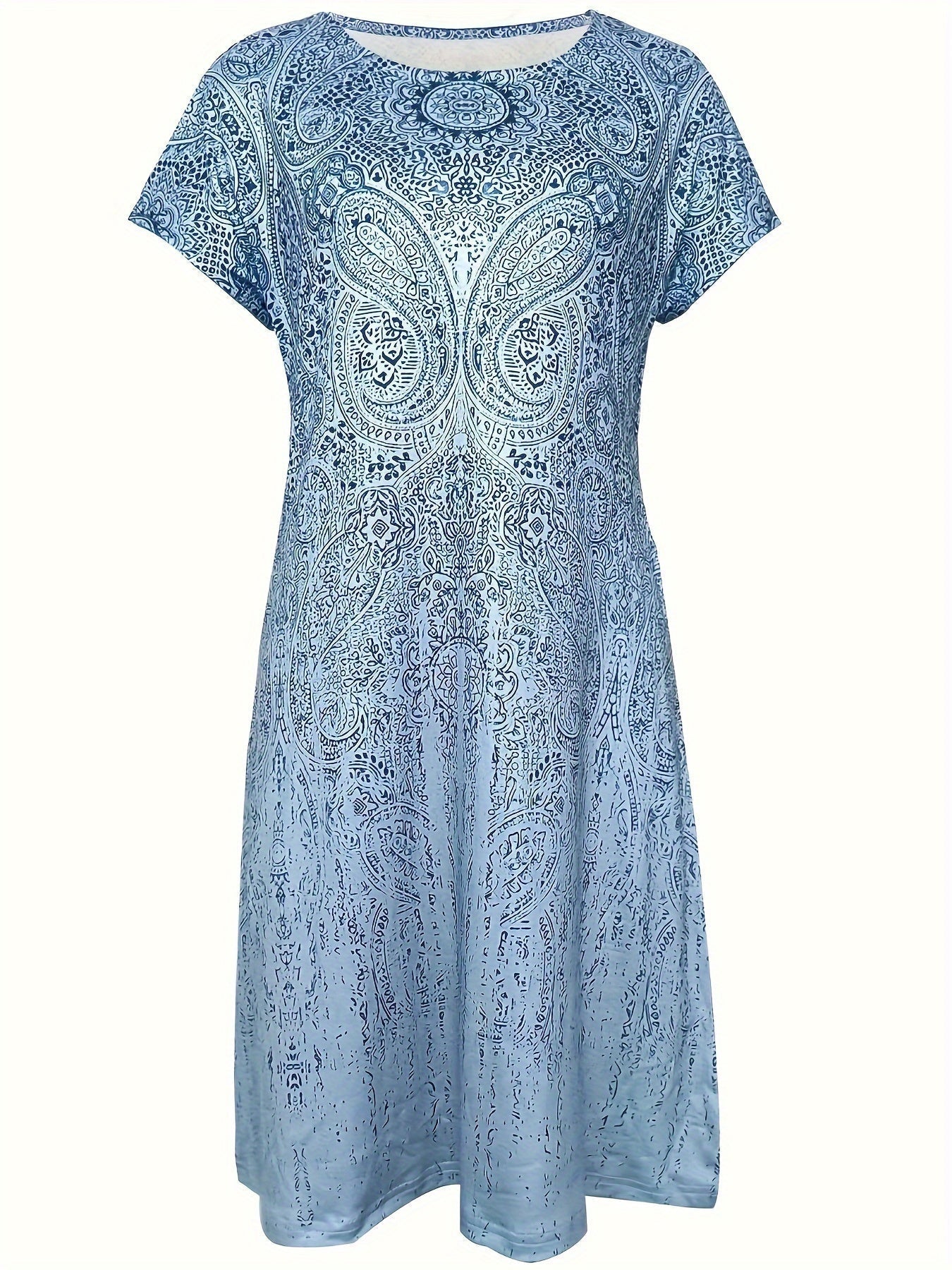 Robe mini femme – Coupe décontractée – Motif cachemire – Tissu respirant doux