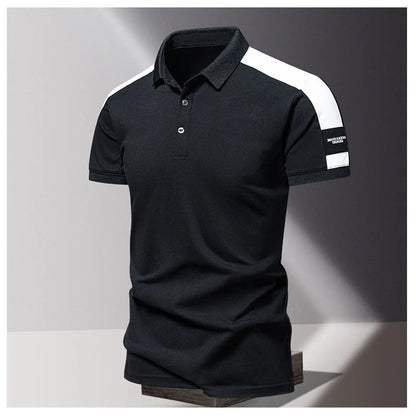 Polo homme – Coupe slim – Tissu respirant – Manches courtes – Détail épaules contrastées