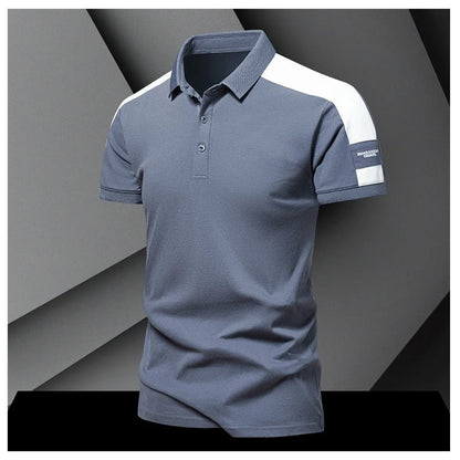 Polo homme – Coupe slim – Tissu respirant – Manches courtes – Détail épaules contrastées