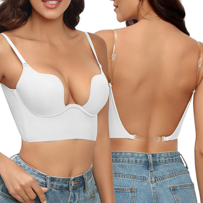 Soutien-gorge dos nu femme – Plunging – Maintien armatures – Bretelles réglables