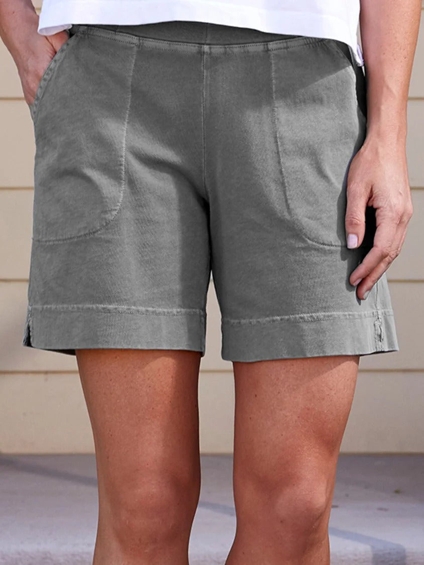 Short décontracté femme – Coupe ample – Tissu respirant – Poches latérales – Mi-cuisse