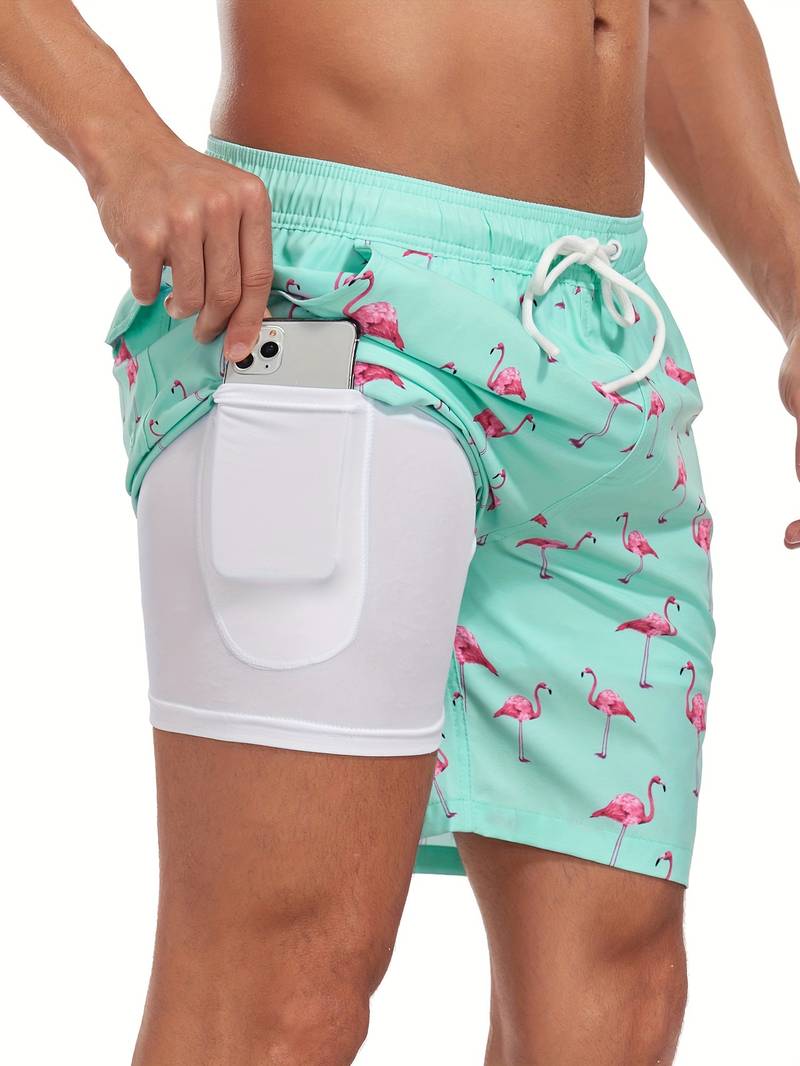 Short de bain homme – Coupe décontractée – Séchage rapide – Cordon ajustable – Doublure confort