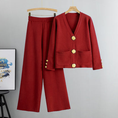 Femme Cardigan Tricot Fin - Coupe Droite - Élégante - Boutons Décoratifs - Poches Avant