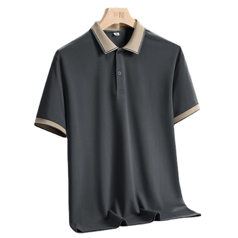 Polo homme – Coupe standard – Manches courtes – Tissu respirant – Style casual chic