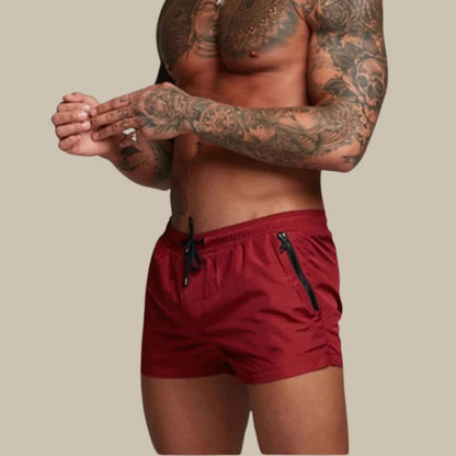 Maillot de bain homme – Coupe slim – Séchage rapide – Taille élastique – Poches zippées