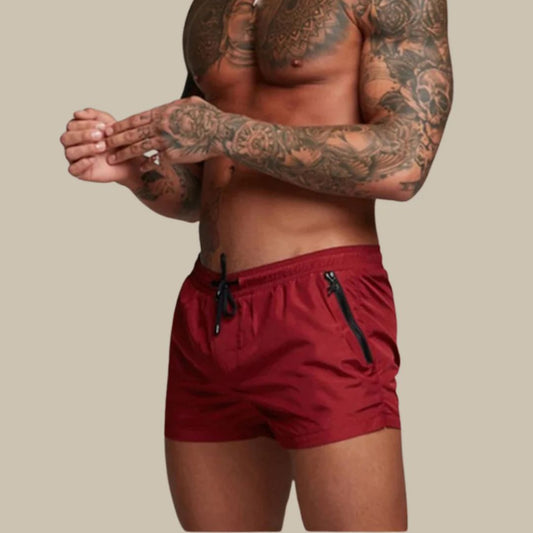 Maillot de bain homme – Coupe slim – Séchage rapide – Taille élastique – Poches zippées