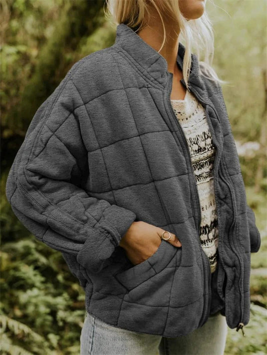 Veste matelassée femme – Coupe décontractée – Col montant