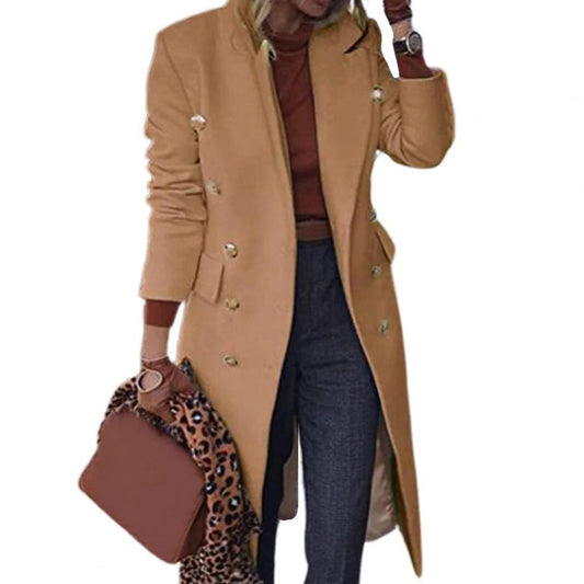 Manteau femme double boutonnage – Laine – Coupe cintrée – Longueur genou